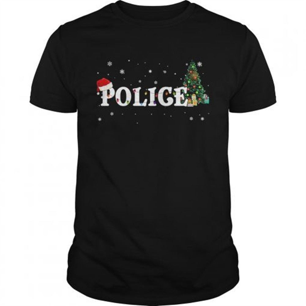 police-christmas-santa-hat-holiday-tshirt-p20hdlky Police Christmas Santa Hat Holiday TShirt