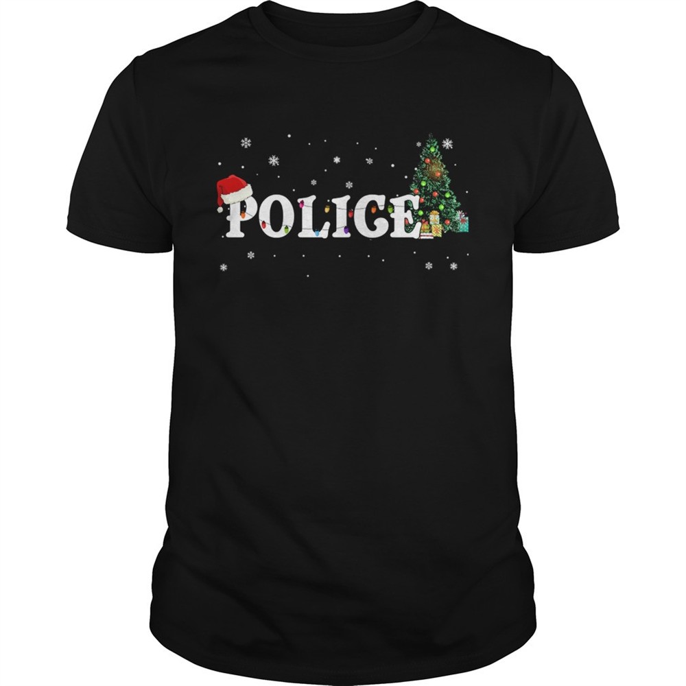 police-christmas-santa-hat-holiday-tshirt-p20hdlky Police Christmas Santa Hat Holiday TShirt
