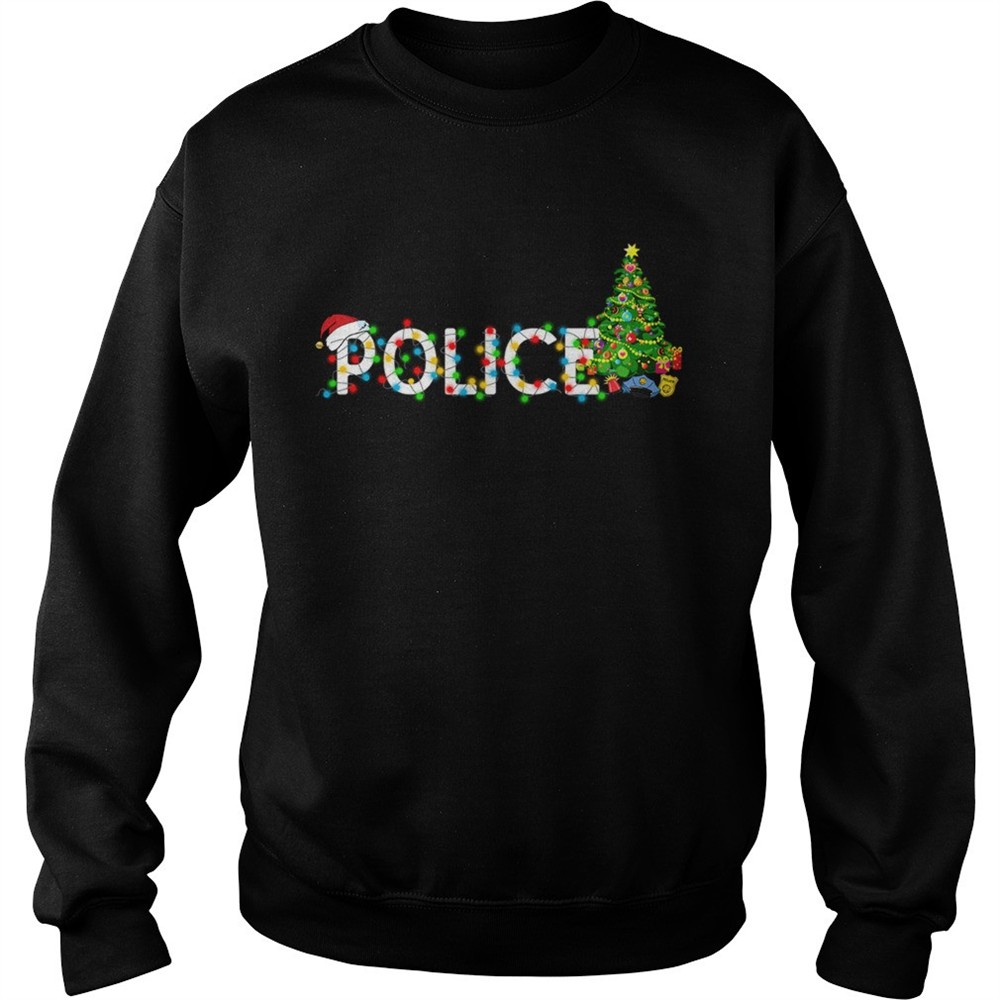 Police Christmas Tree Santa Claus Gift TShirt