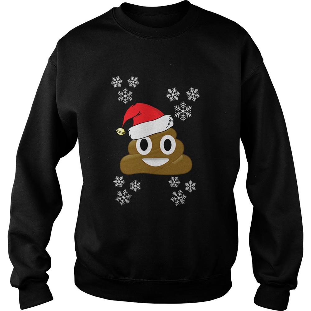 Poop Emoji Santa Hat Christmas Holiday Snowflake shirt