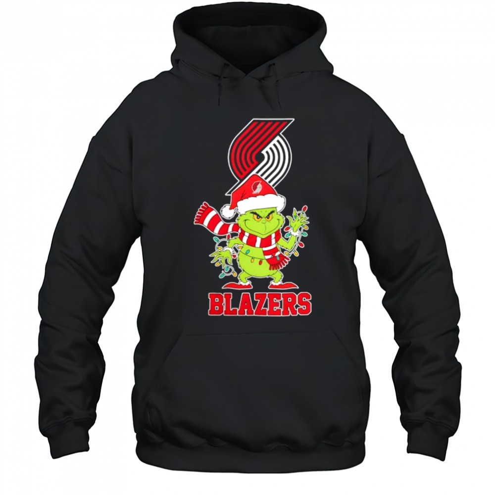 Portland Trail Blazers Christmas Grinch Santa Holiday shirt