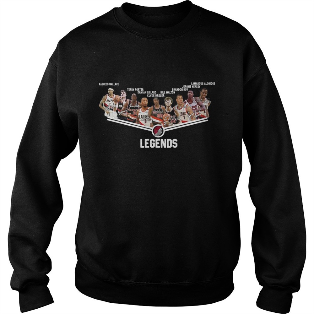 Portland Trail Blazers Legends Players Signatures shirt