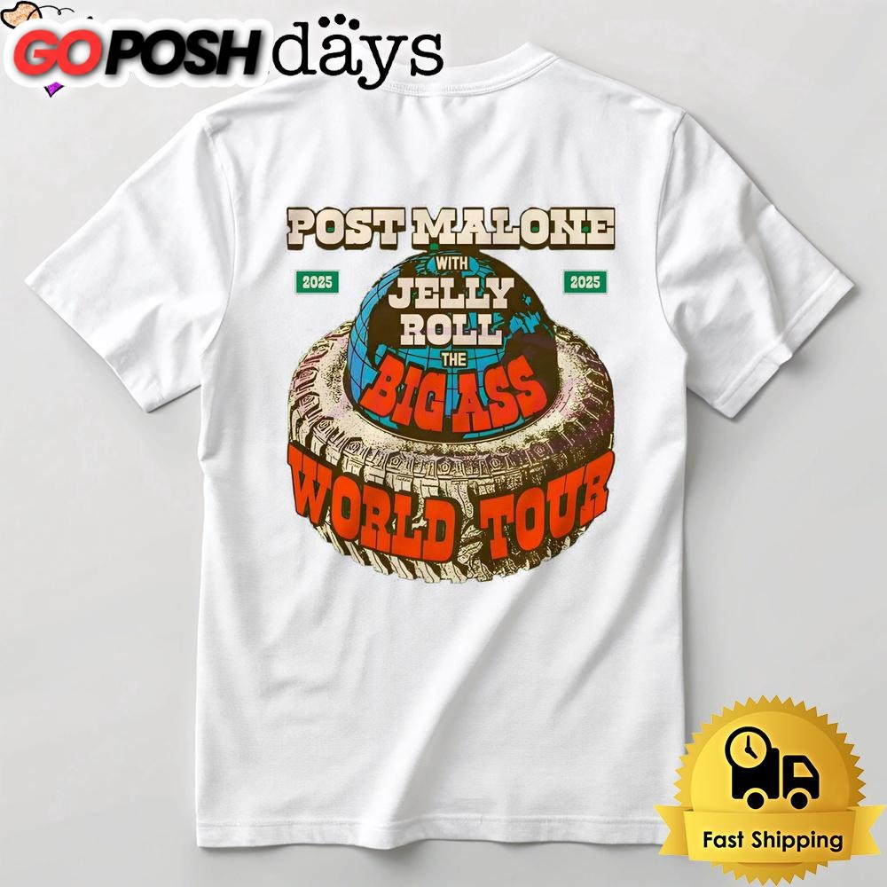Post Malone With Jelly Roll The Big Ass World Tour 2025 T Shirt