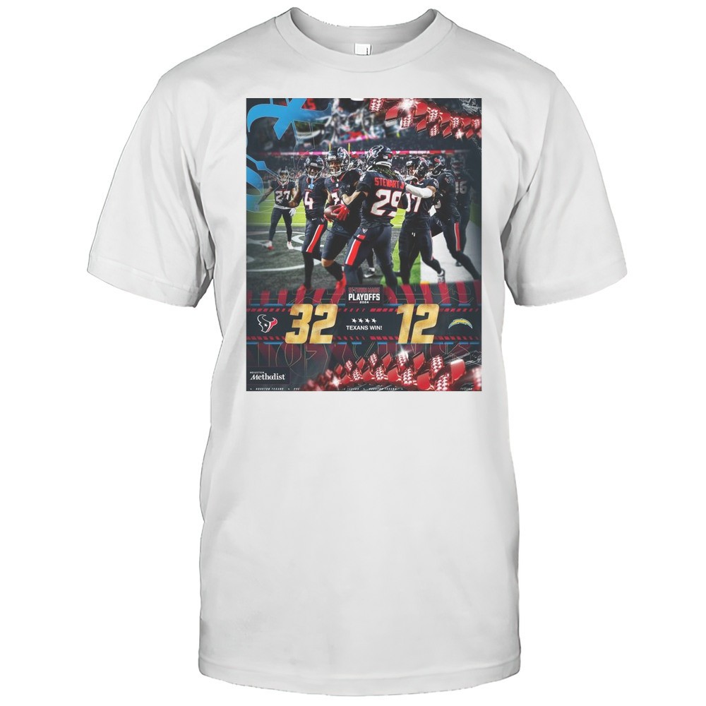 poster-houston-texans-win-los-angeles-chargers-32-12-score-h-town-made-playoffs-jv2cixgz Poster Houston Texans Win Los Angeles Chargers 32 12 Score H-Town Made Playoffs 2024 NFL Football Wild Card Round T-shirt