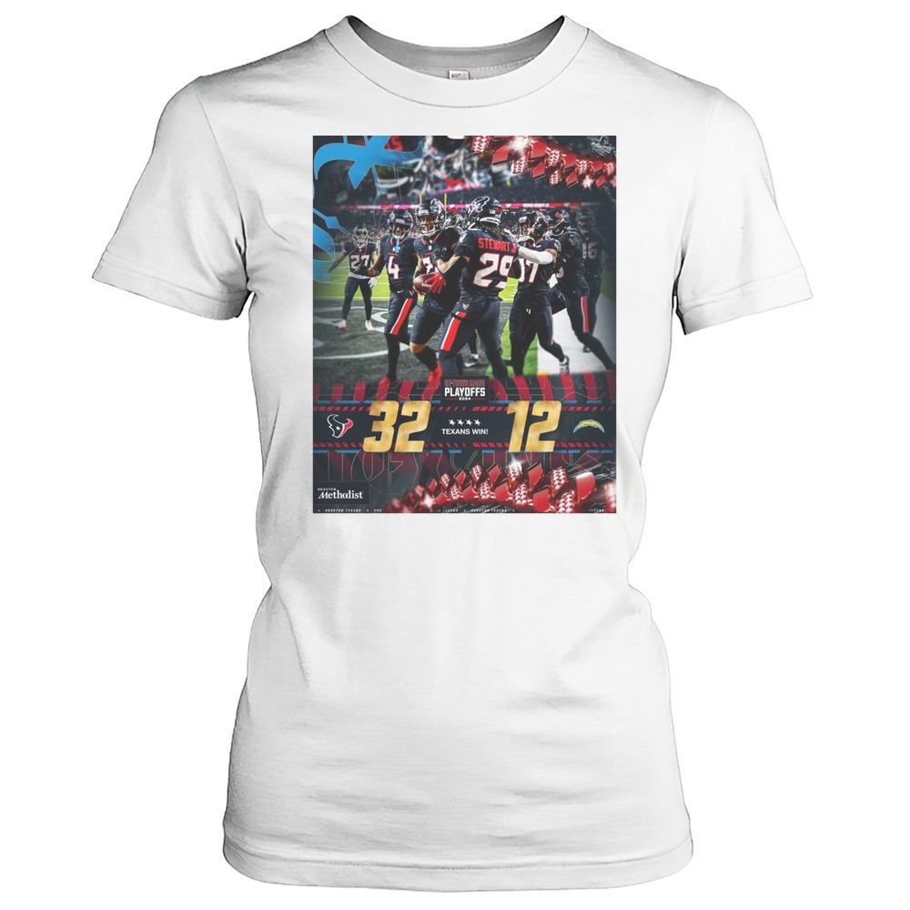 poster-houston-texans-win-los-angeles-chargers-32-12-score-h-town-made-playoffs-jv2cixgz Poster Houston Texans Win Los Angeles Chargers 32 12 Score H-Town Made Playoffs 2024 NFL Football Wild Card Round T-shirt