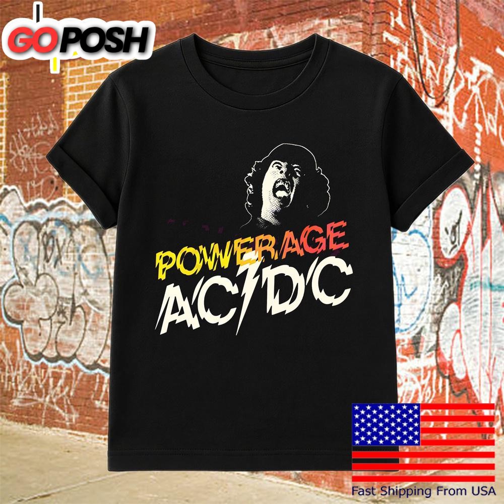 Powerage Angus Screaming Rock Star Ac Dc Style Vintage Band T Shirt