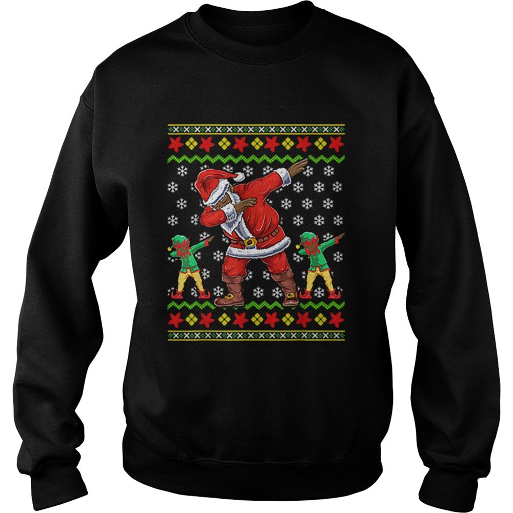 Premium Christmas African American Dabbing Santa Elf Gift shirt