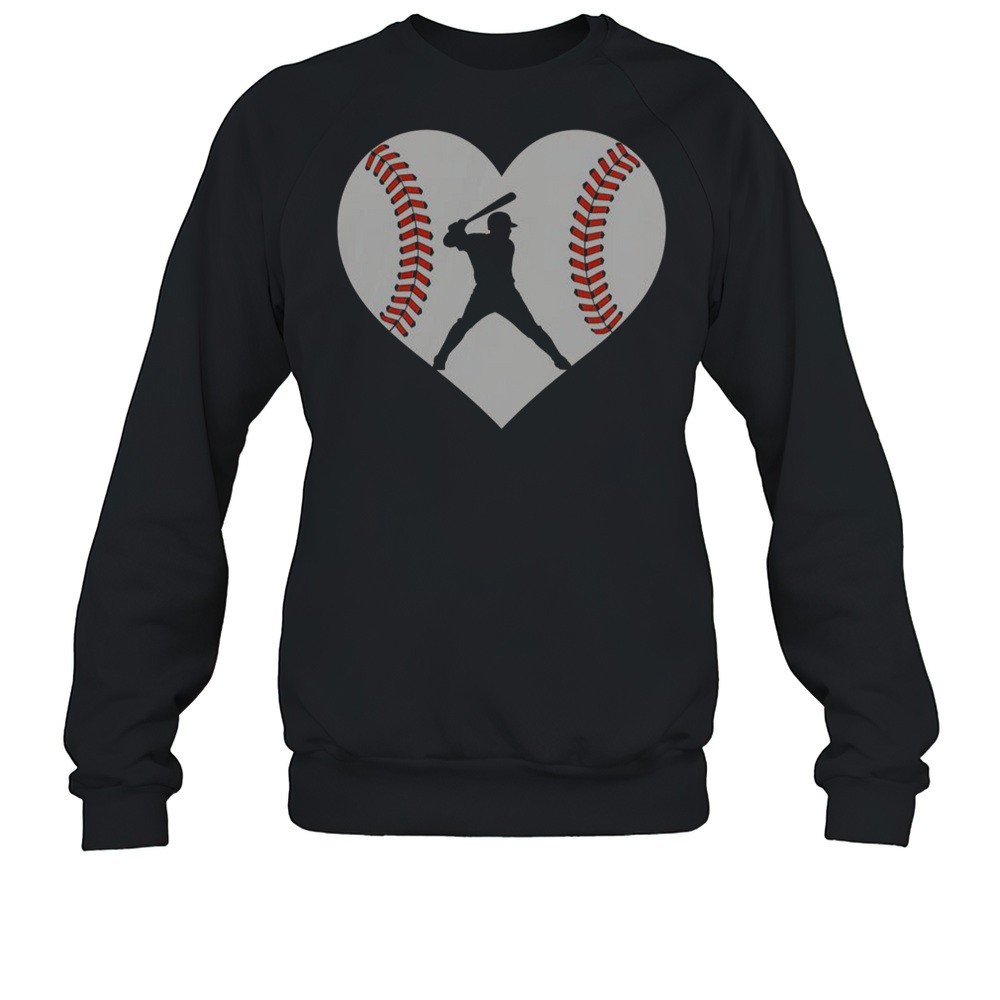 Pretty Baseball Batter Heartbeat Sports Fan T-Shirt