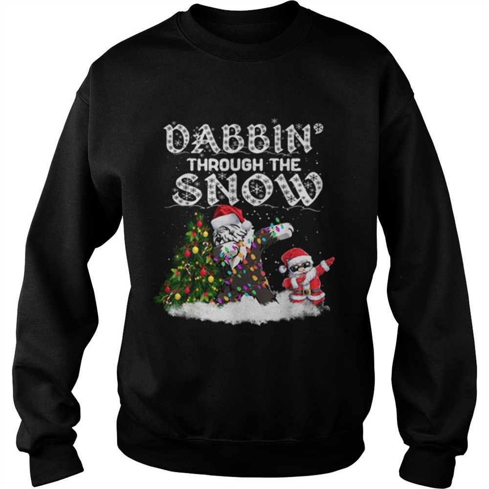 Pretty Dabbin Through The Snow Old English Sheepdog Christmas Dog shirt