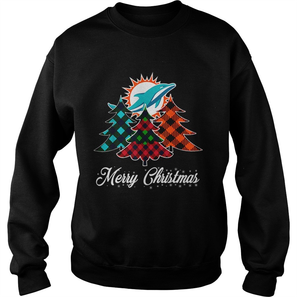 Pretty Merry Christmas Tree Football Team MiamiDolphin Fan shirt
