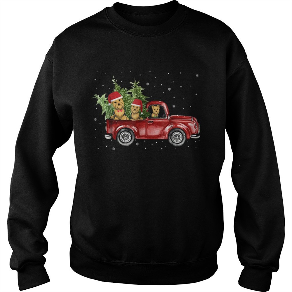 Pretty Yorkie Dog Pickup Truck Christmas shirt