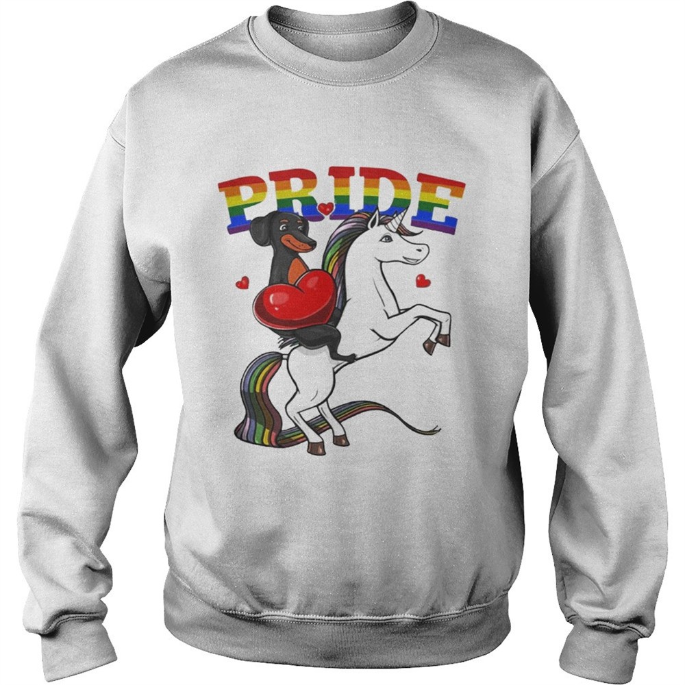 Pride Dachshund Riding Unicorn LGBT Pride Shirt