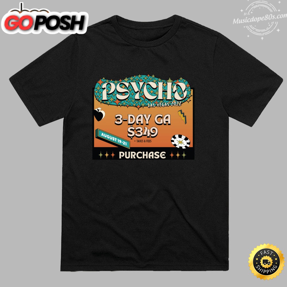 Psycho Las Vegas 2025 Black Tshirt