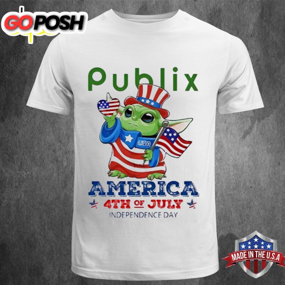 Publixs Baby Yoda America 4th Of July Independence Day 2025 T Shirt