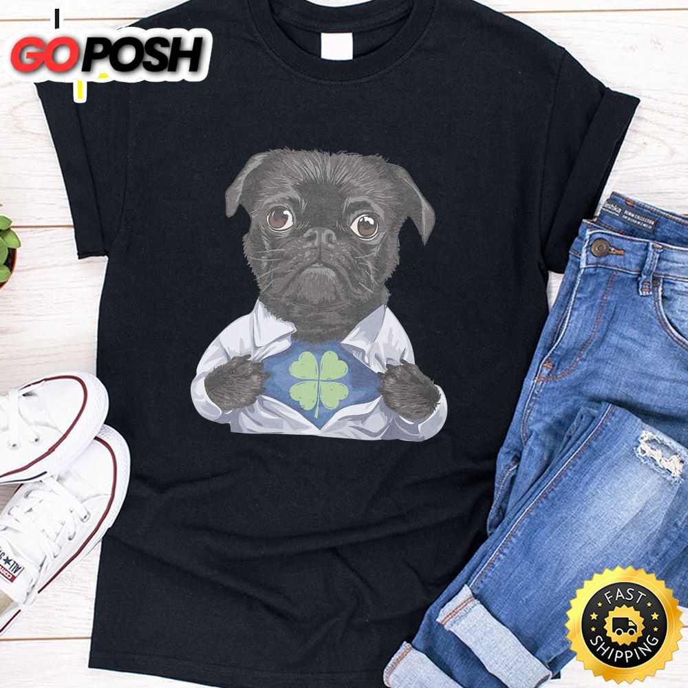 Pug Irish Clover Shirt St Patrick Day Dog Lover Gift Premium T-Shirt