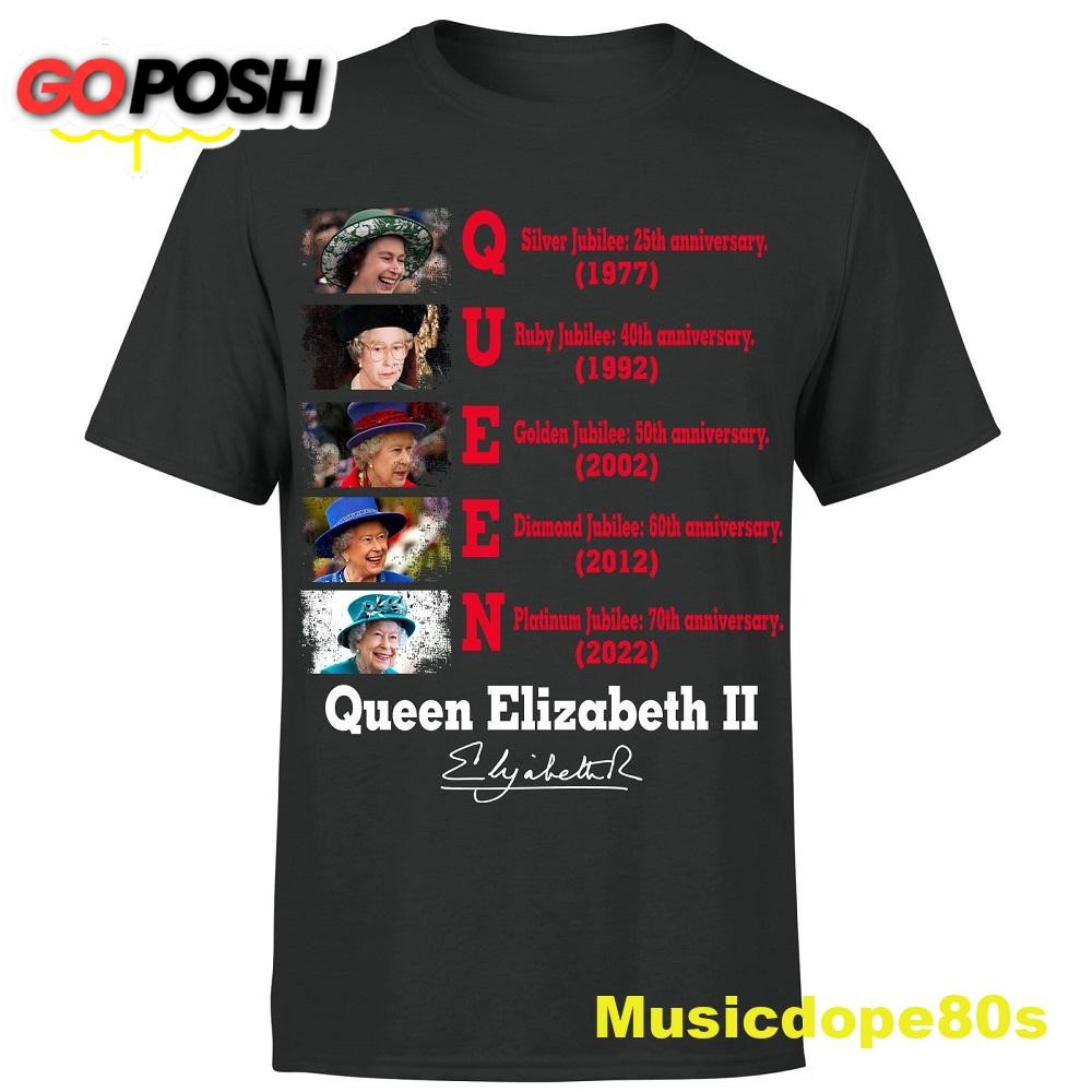 Queen Elizabeth II Platinum Jubilee 2025 Corgi Union JackRoyal Crown Black Tshirt