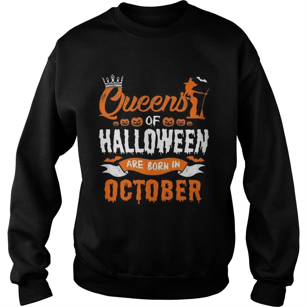 Queen Of Halloween Are Born In October For Birthday T-Shirt
