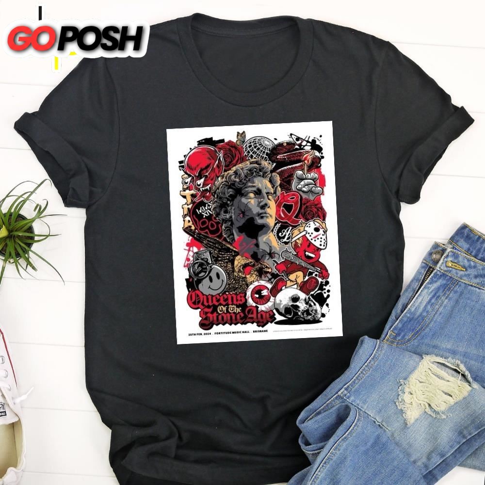 Queens Of The Stone Age Brisbane At Fortitude Music Hall On February 25th 2025 Unisex T-Shirt