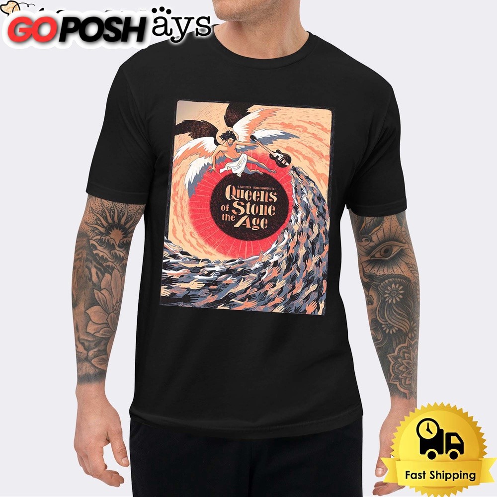 Queens Of The Stone Age In Rome Italy On July 2024 Unisex T-Shirt