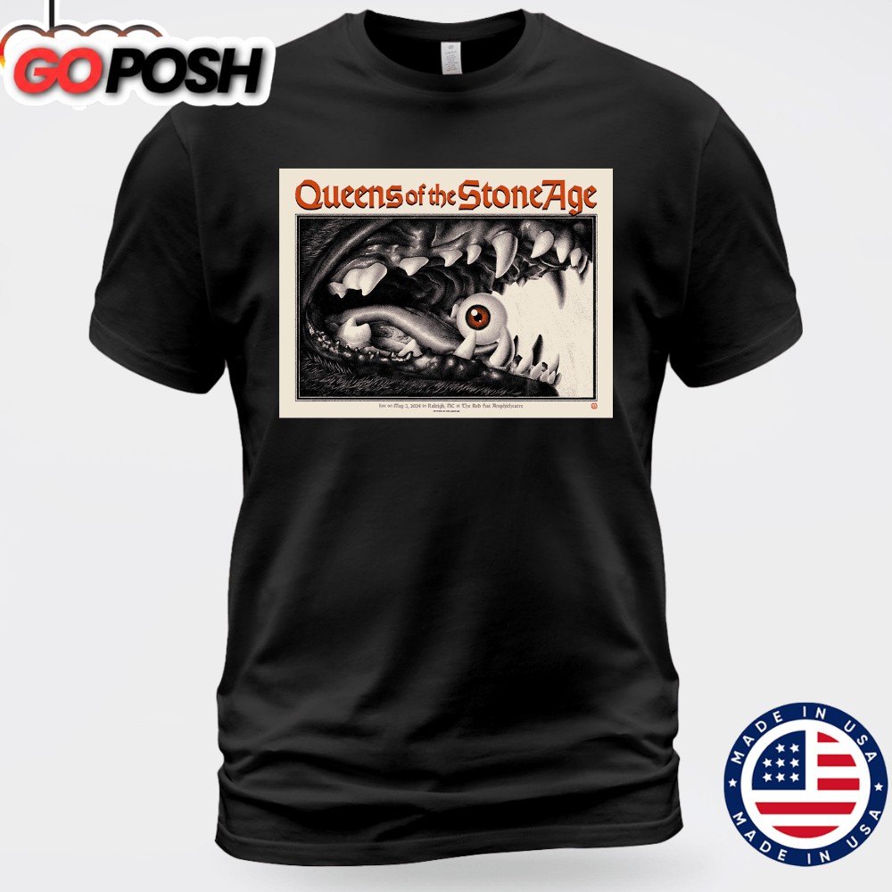 Queens Of The Stone Age May 2 2025 Raleigh NC T-shirt Unisex