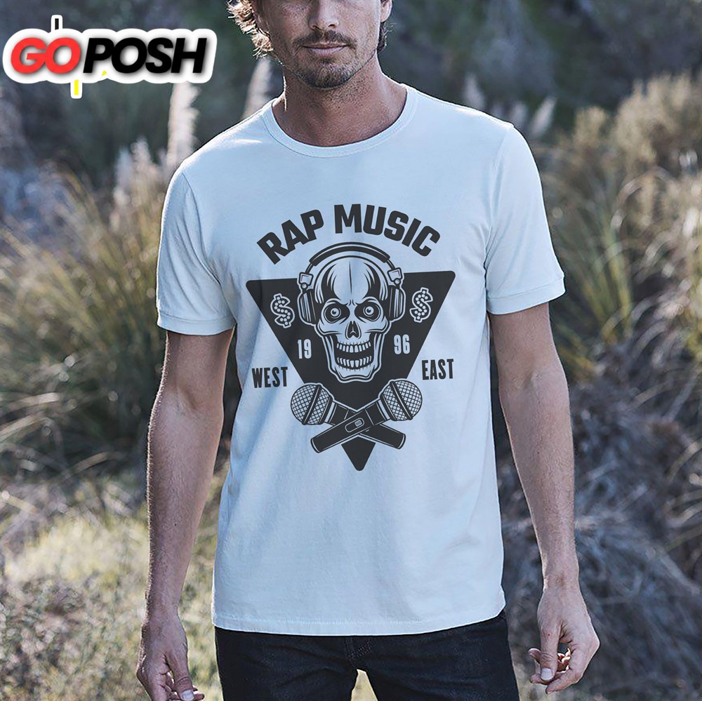 rap-music-of-the-90s-skullcap-west-and-east-t-shirt-3nmr4e1w Rap Music Of The 90s Skullcap West and East T-Shirt