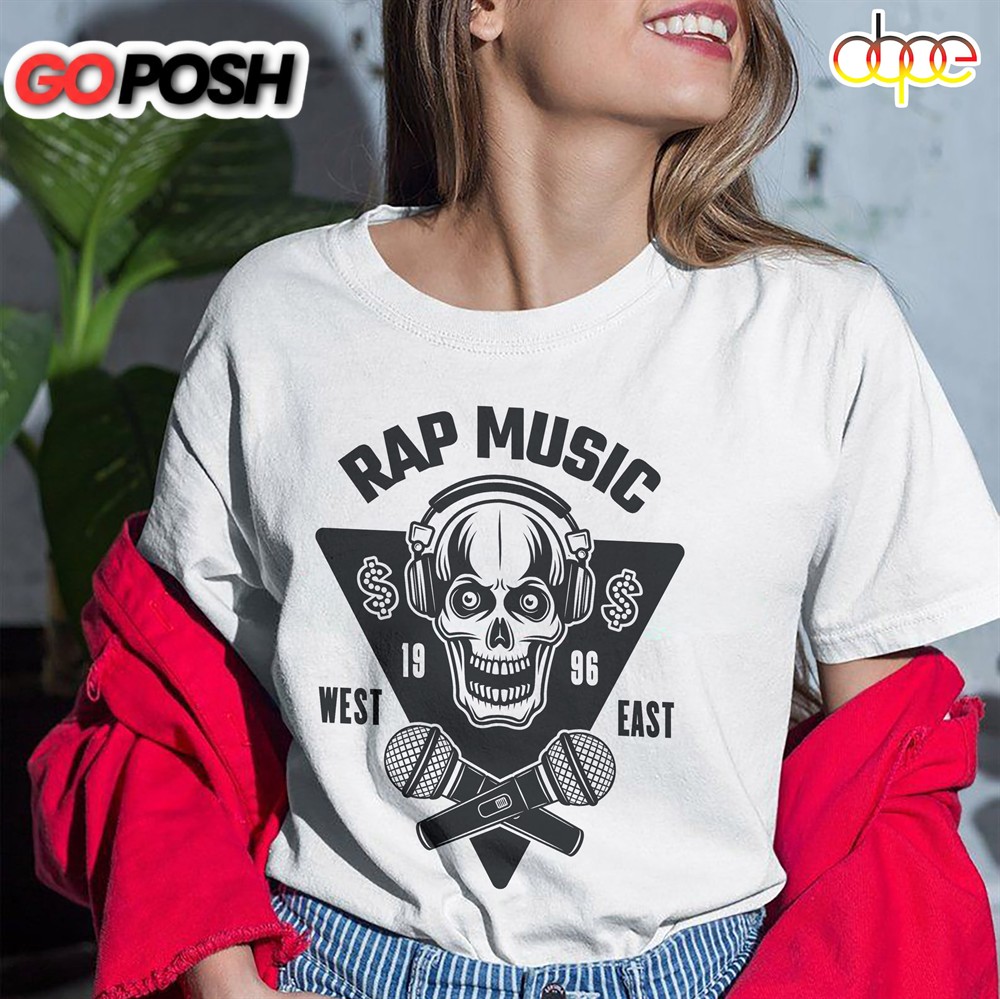 rap-music-of-the-90s-skullcap-west-and-east-t-shirt-3nmr4e1w Rap Music Of The 90s Skullcap West and East T-Shirt