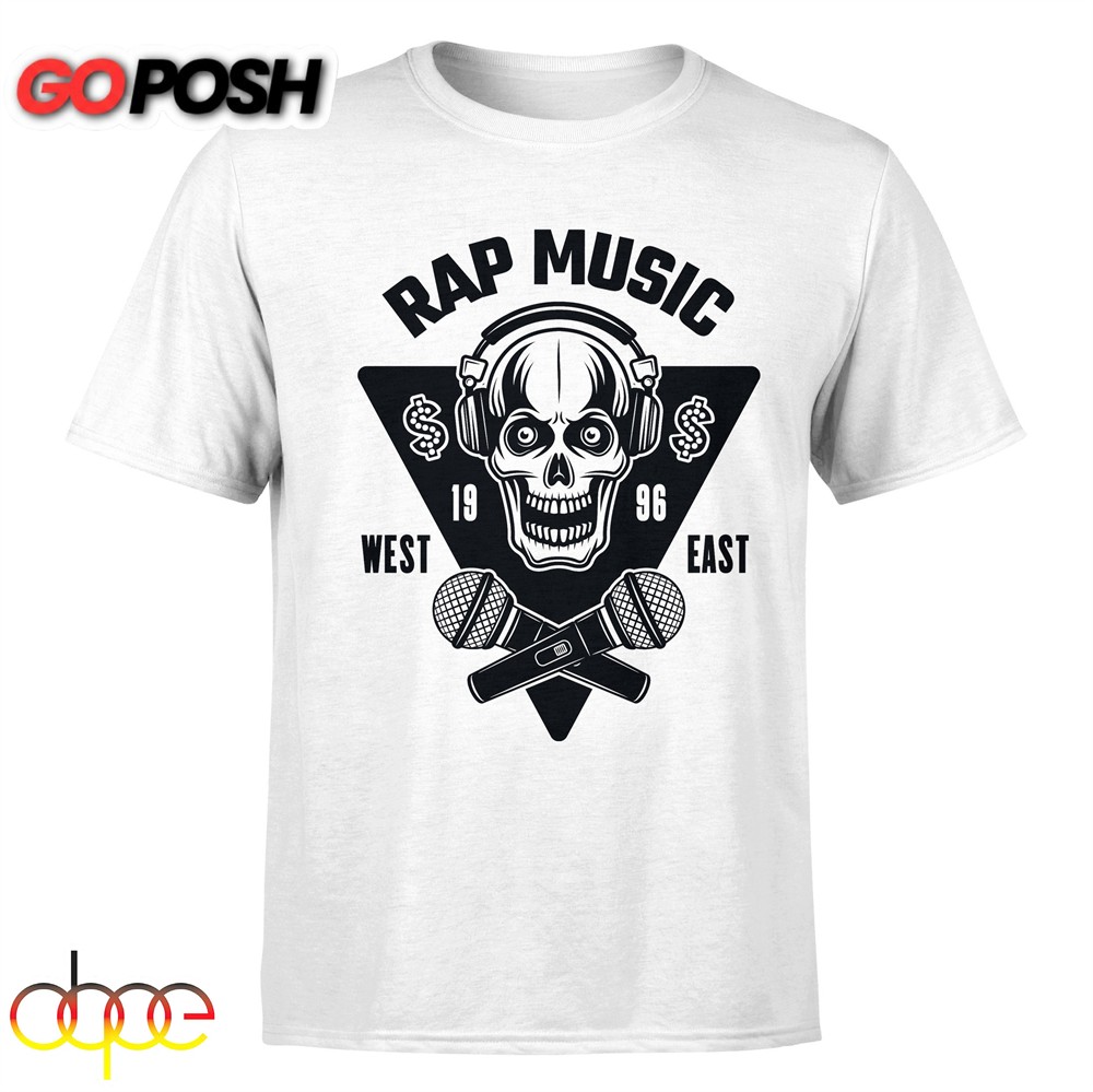 Rap Music Of The 90s Skullcap West and East T-Shirt