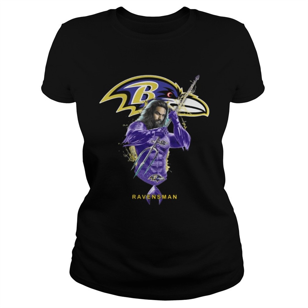 Ravensman Aquaman And Ravens Football Team T-Shirt