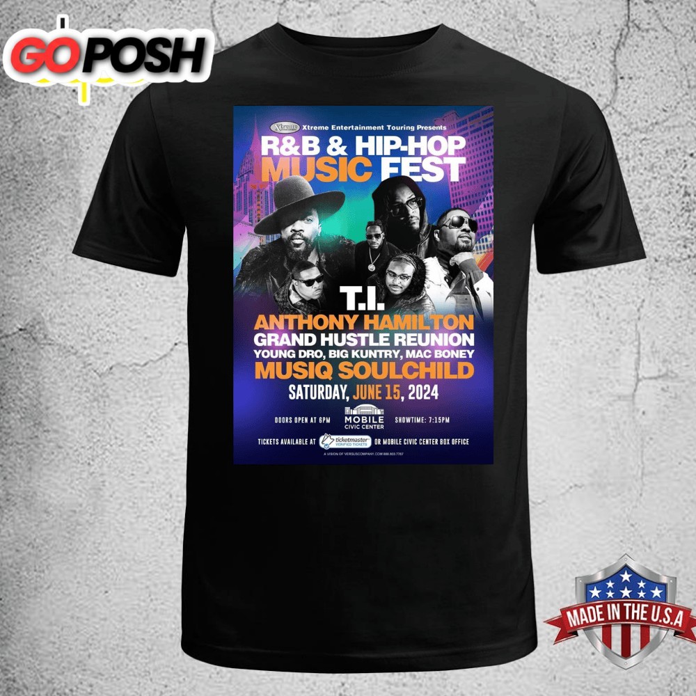 R&B & Hip-Hop Music Fest Black T-shirt Tee