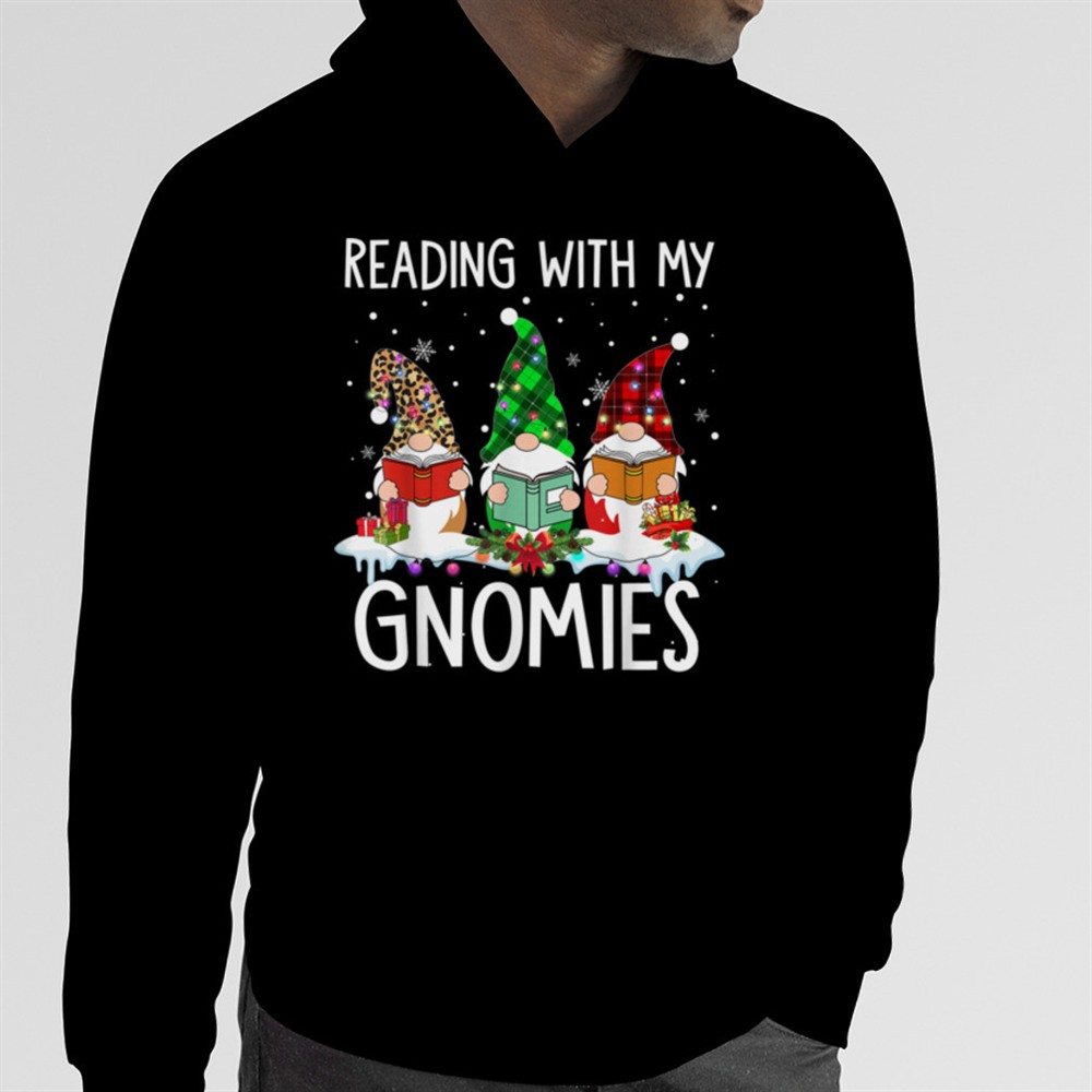 Reading With My Gnomies Christmas Librarian Gnome Matching T-Shirt B0BM9SPCY8