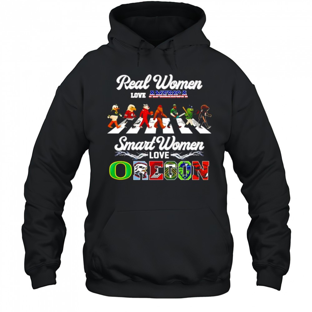 Real women love America smart women love Oregon mascot shirt