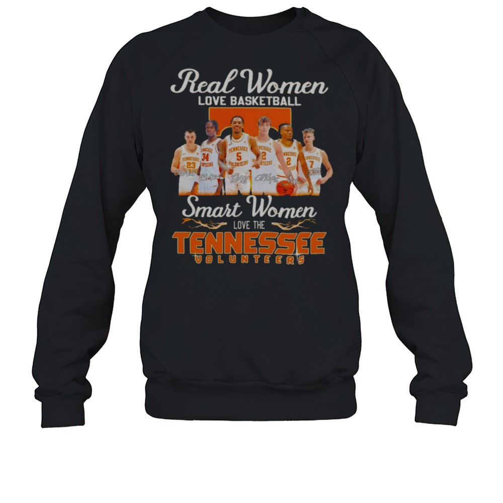Real Women Love Basketball Smart Women Love The Tennessee Volunteers Mens Shirt
