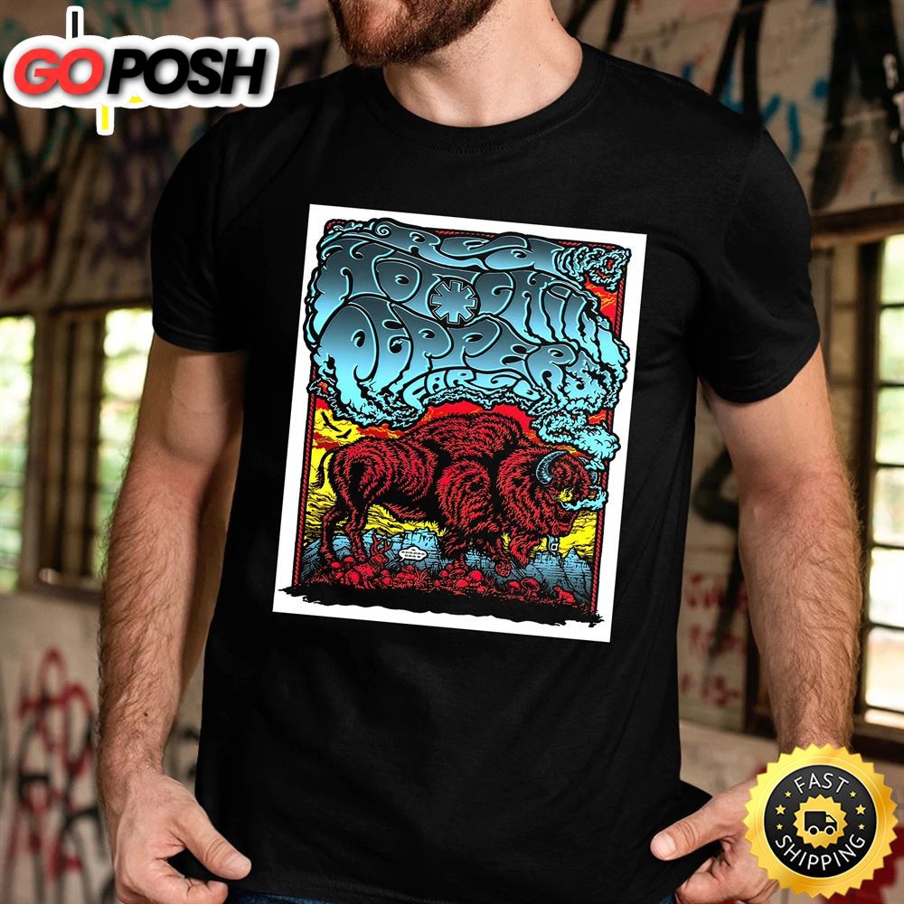 Red Hot Chili Peppers Fargo April 6 Tour 2025 Unisex Black T-shirt