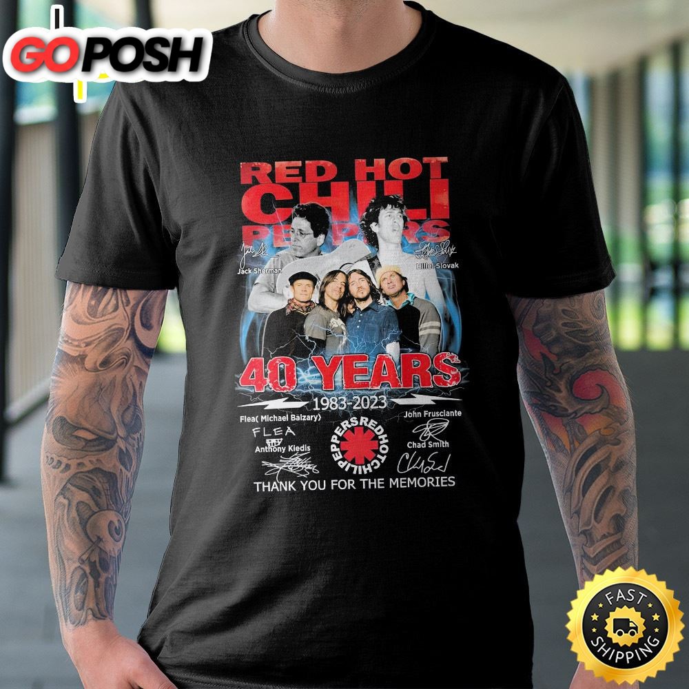 Red Hot Chili Peppers Thanks You For The Memories 40 Years 1983-2025 T-shirt