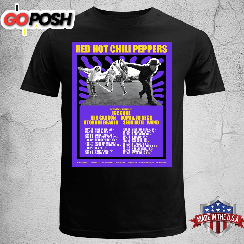 Red Hot Chili Peppers Tour 2025 Dates T-shirt Tee