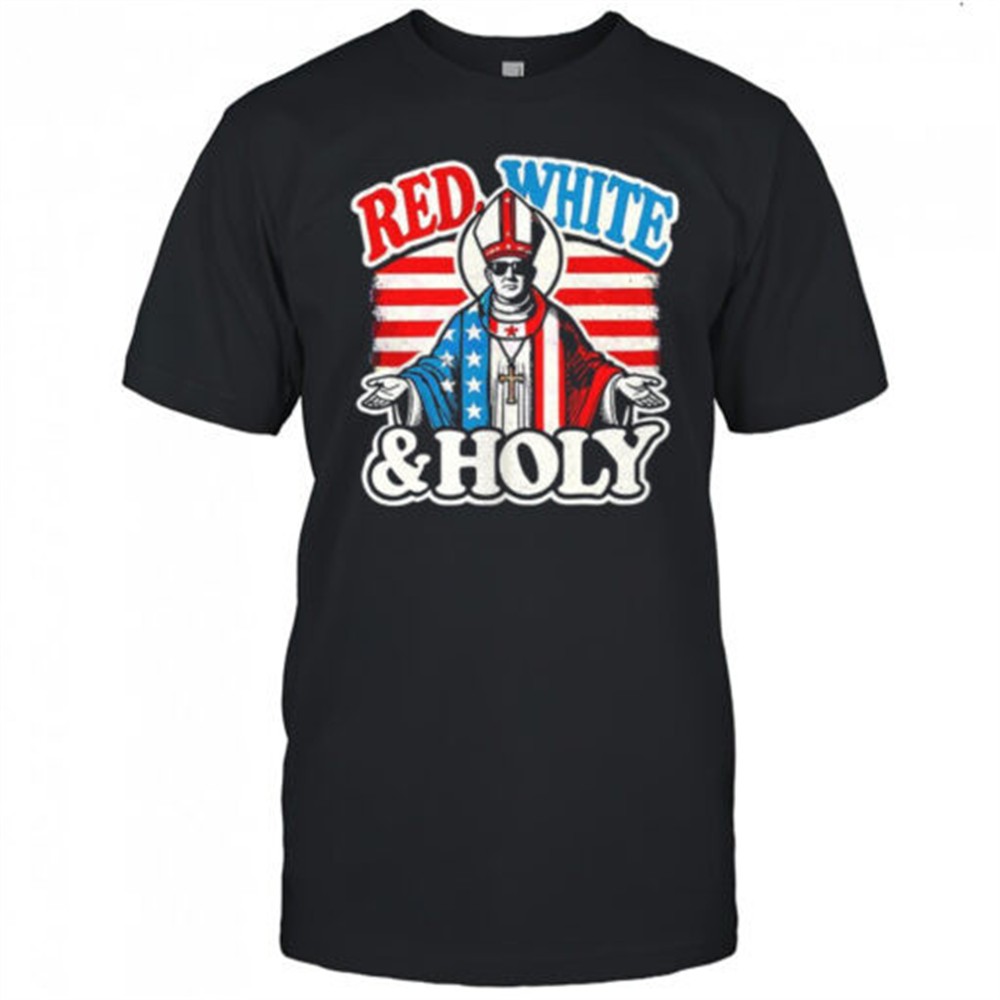 red-white-and-holly-pope-leo-xiv-first-american-pope-shirt-f9x73u1c Red white and holly Pope Leo XIV first American Pope shirt