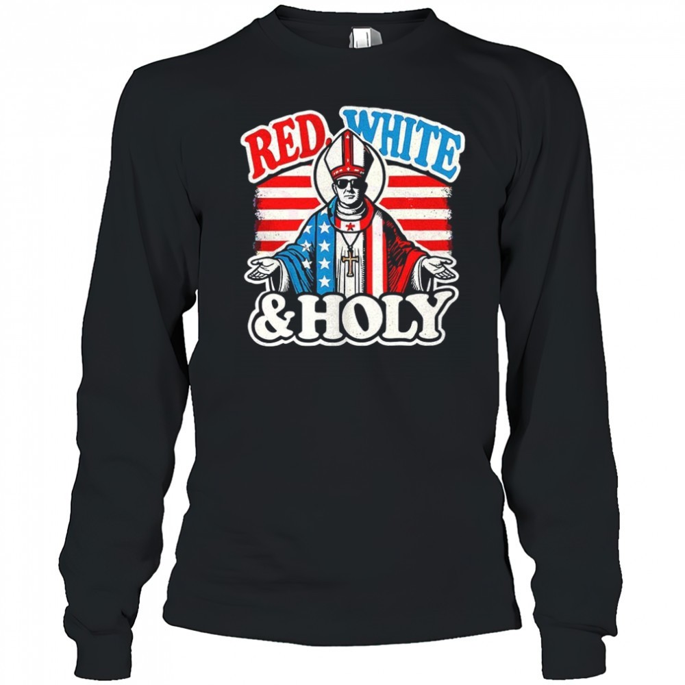 red-white-and-holly-pope-leo-xiv-first-american-pope-shirt-f9x73u1c Red white and holly Pope Leo XIV first American Pope shirt