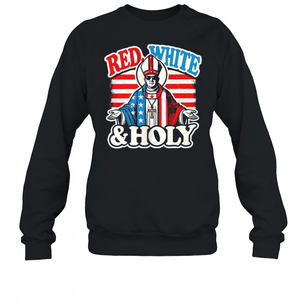 red-white-and-holly-pope-leo-xiv-first-american-pope-shirt-f9x73u1c Red white and holly Pope Leo XIV first American Pope shirt