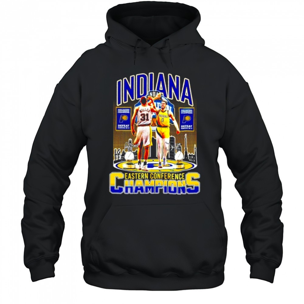 Reggie Miller and Tyrese Haliburton 2025 Eastern Conference Champions Indiana Pacers shirt