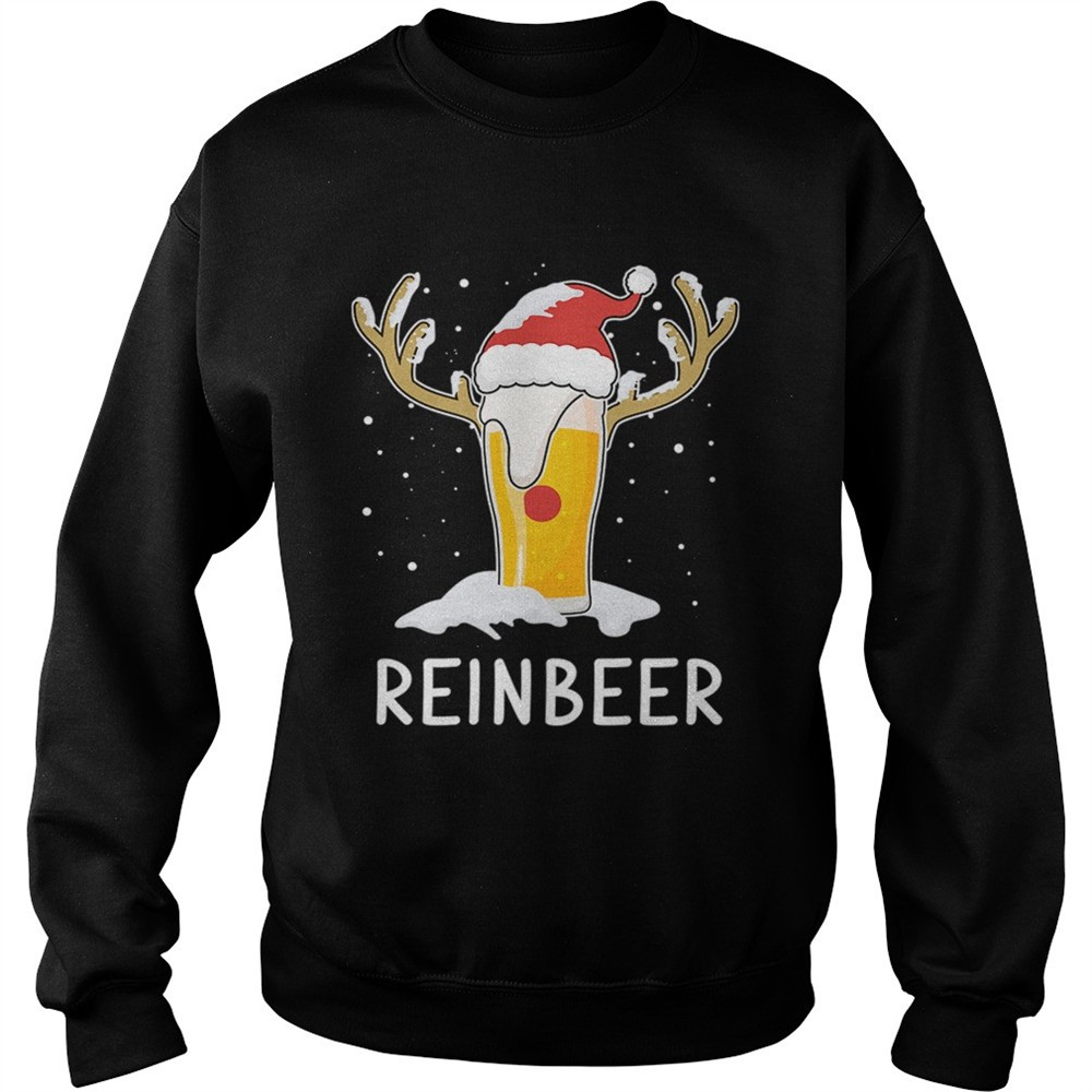 ReinBeer Xmas Beer Deer With Christmas Hat shirt