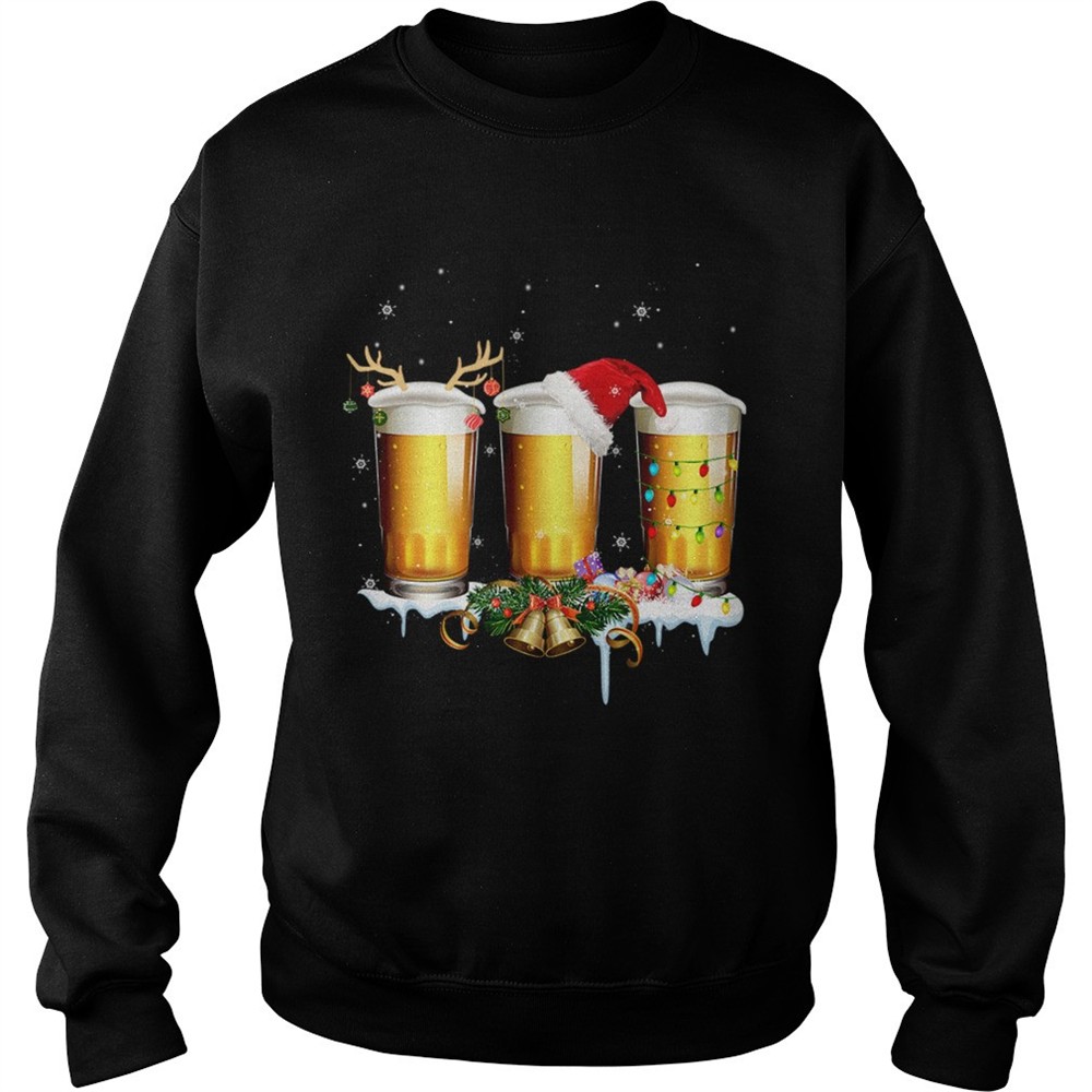 Reindeer Beer Christmas Funny Xmas shirt