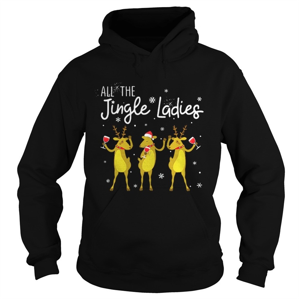 Reindeer drink wine all Jingle ladies Christmas shirt