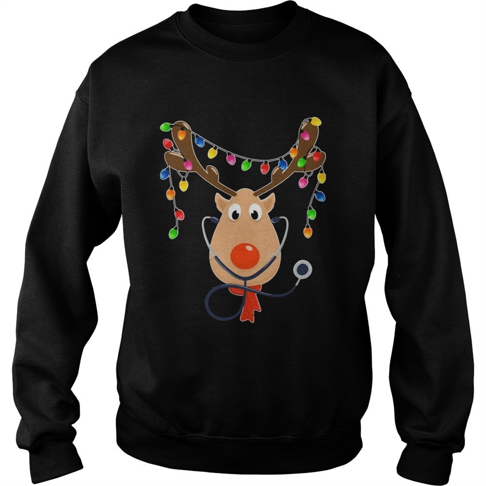 Reindeer Nurse With Stethoscope Christmas shirt