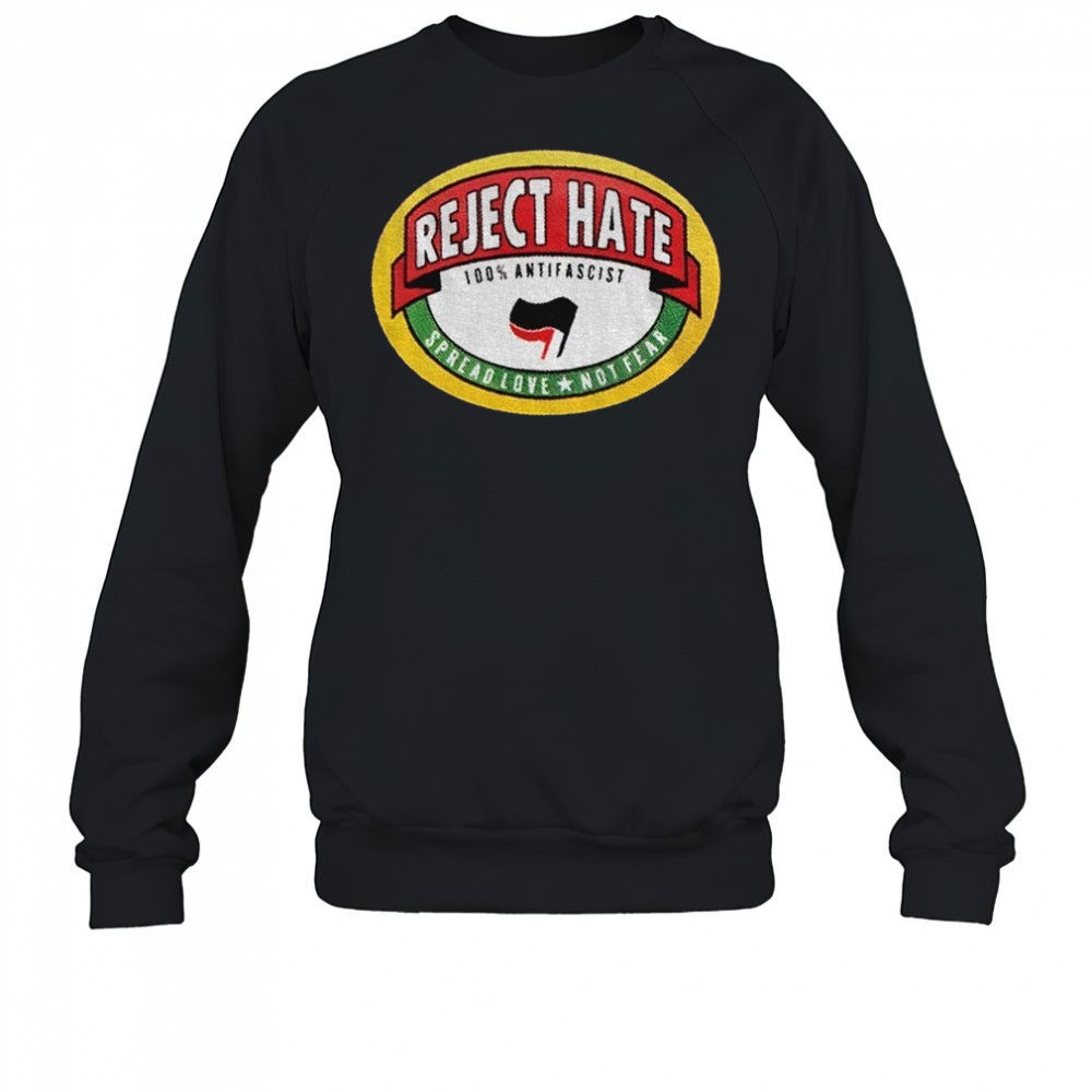 reject-hate-badge-100-antifascist-spread-love-not-fear-logo-shirt-2tezxj94 Reject hate badge 100% antifascist spread love not fear logo shirt