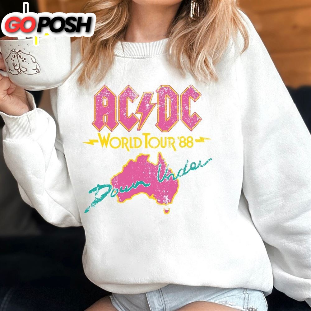 Retro Acdc Tour 2025 Vintage Classic Rock Band Sweatshirt