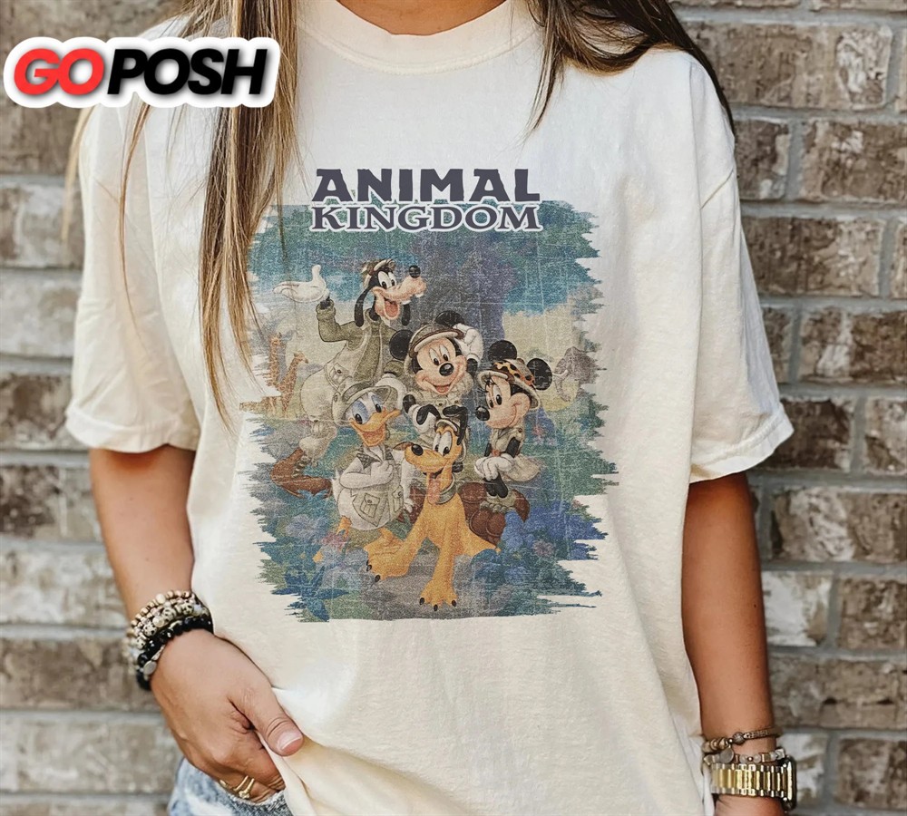 Retro Animal Kingdom Mickey And Friends Disneyland Shirt