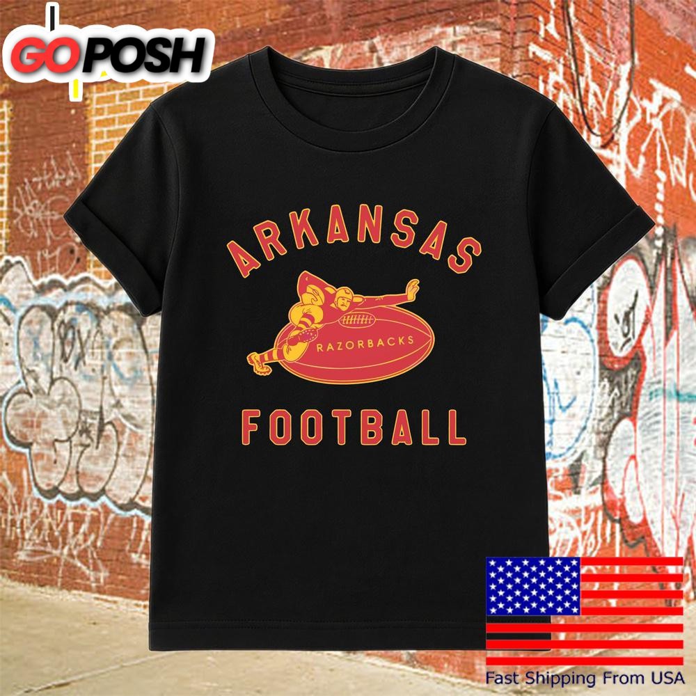 Retro Arkansas Razorbacks Football Midcentury Logo Mascot T-Shirt