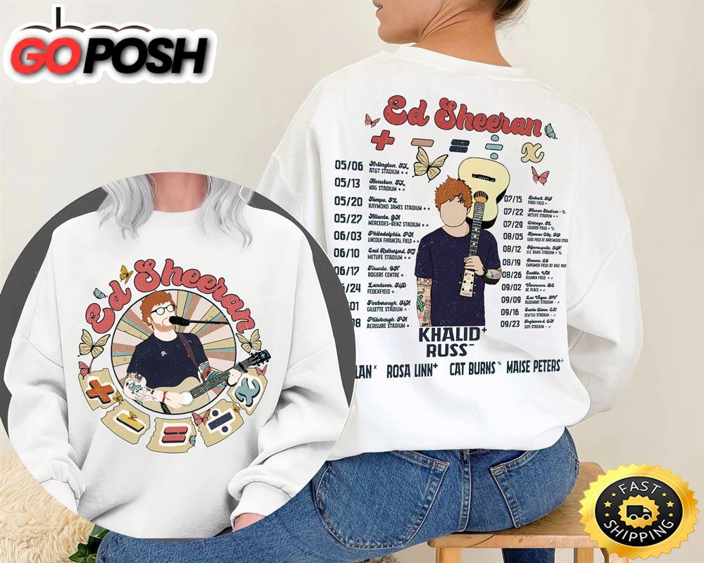 Retro Ed Sheeran 2023 Tour Date Unisex T-shirt