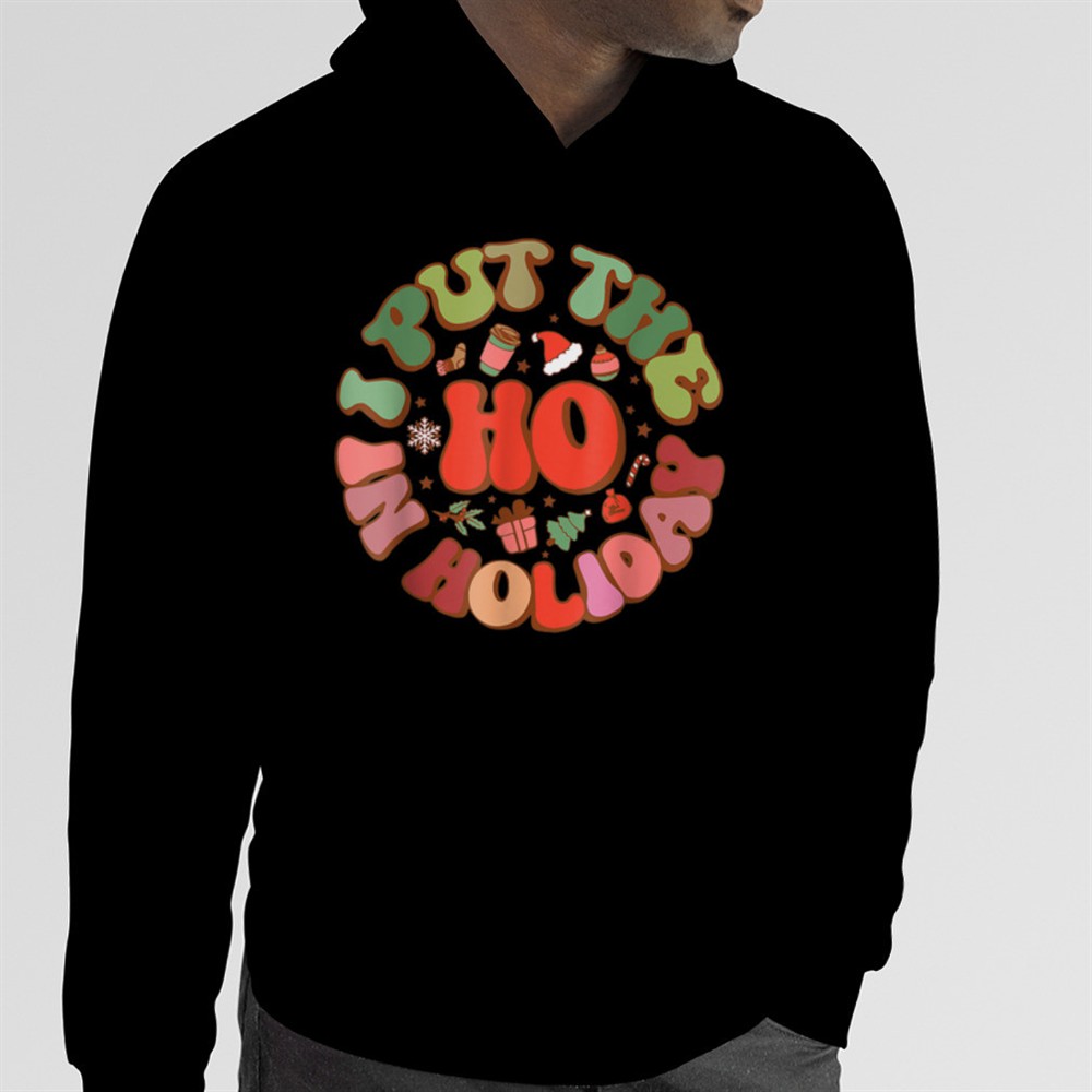 Retro Groovy I Put The Ho In Holiday Funny Christmas T-Shirt B0BMBCL64Z