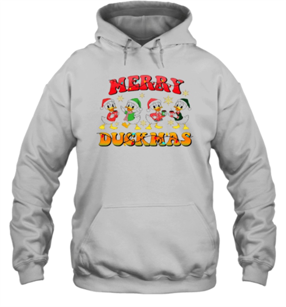 Retro Groovy Merry Duckmas Christmas Light T-Shirt